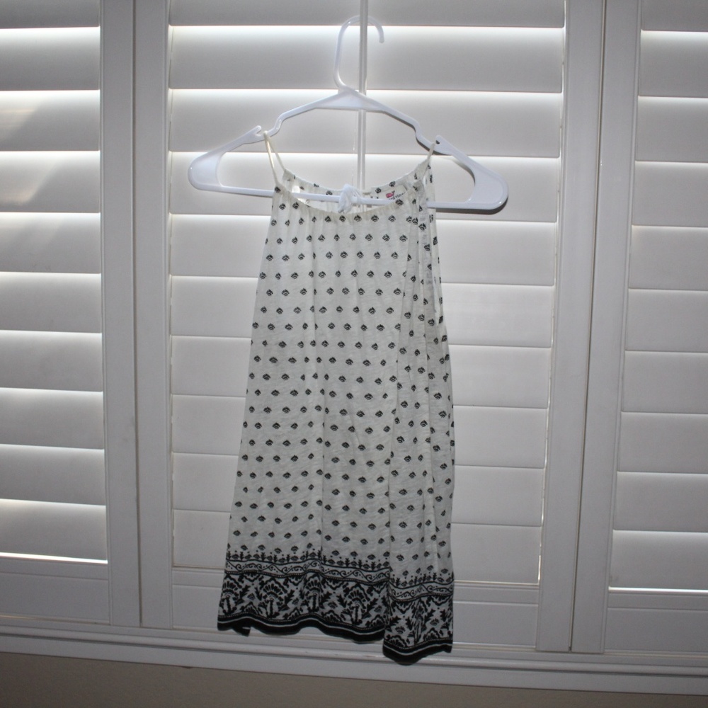 Fan Border Linen Knit Halter Top